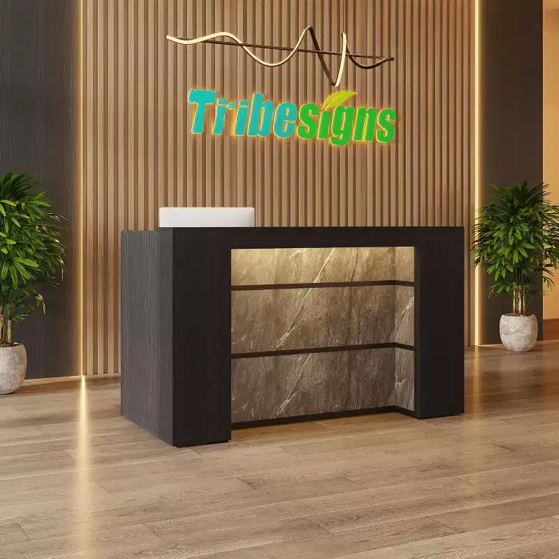 Lantine 63 Inches LED Lights Reception Desk