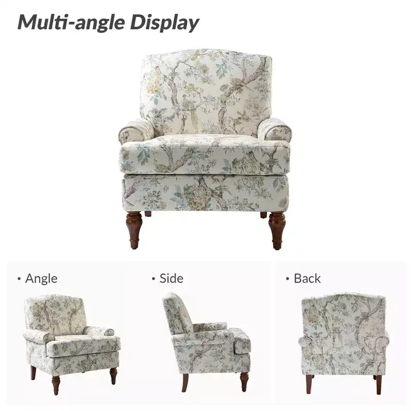 comfy Livingroom Armchair with Solid Wood Legs