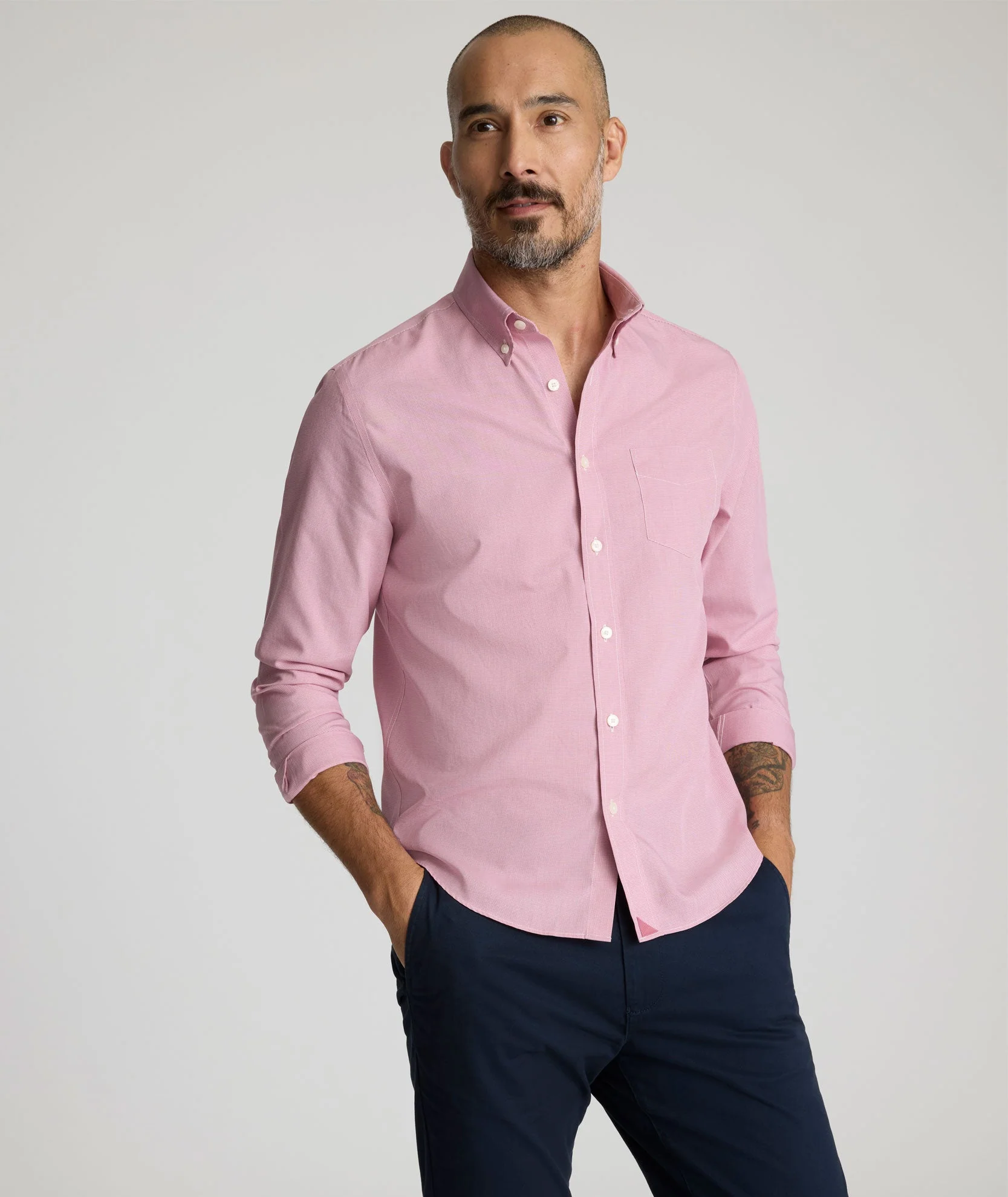 Red-White Microgingham Cotton Shirt