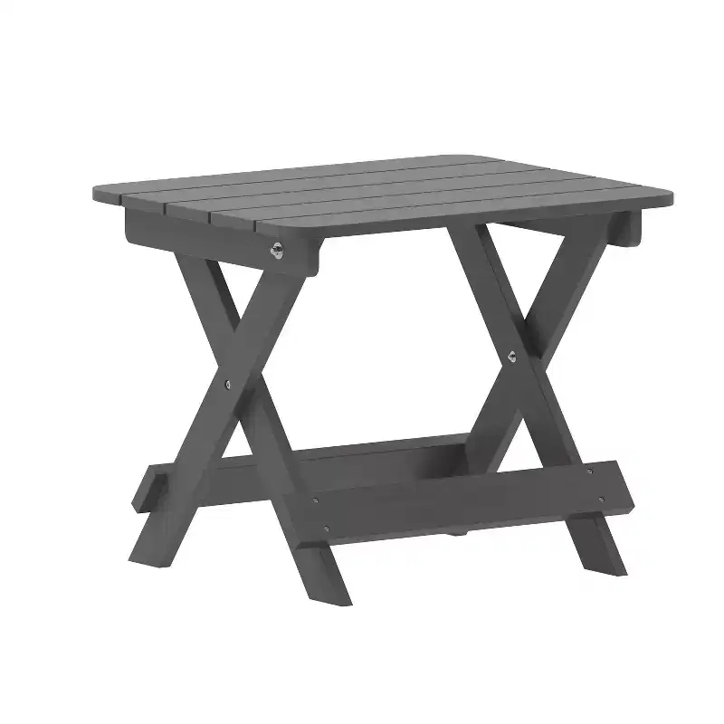 Merrick Lane Outdoor Folding Side Table, Portable All-Weather HDPE Adirondack Side Table