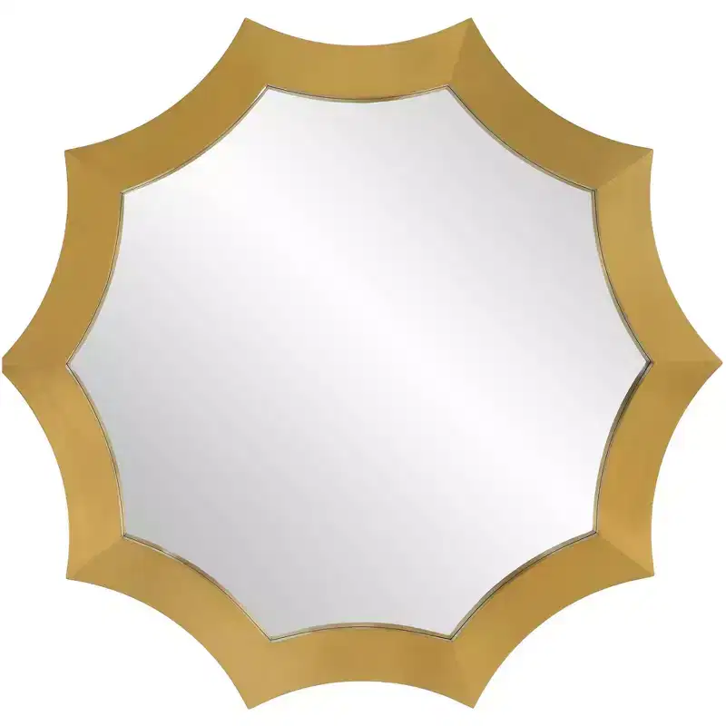 Uttermost Flare Plated Brushed Brass 40 x 42 Scalloped Wall Mirror