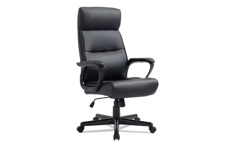 High-Back Task Chair, Supports Up to 275 lbs, 17.56 to 21.38 Seat Height, Black Seat/Back, Black Base