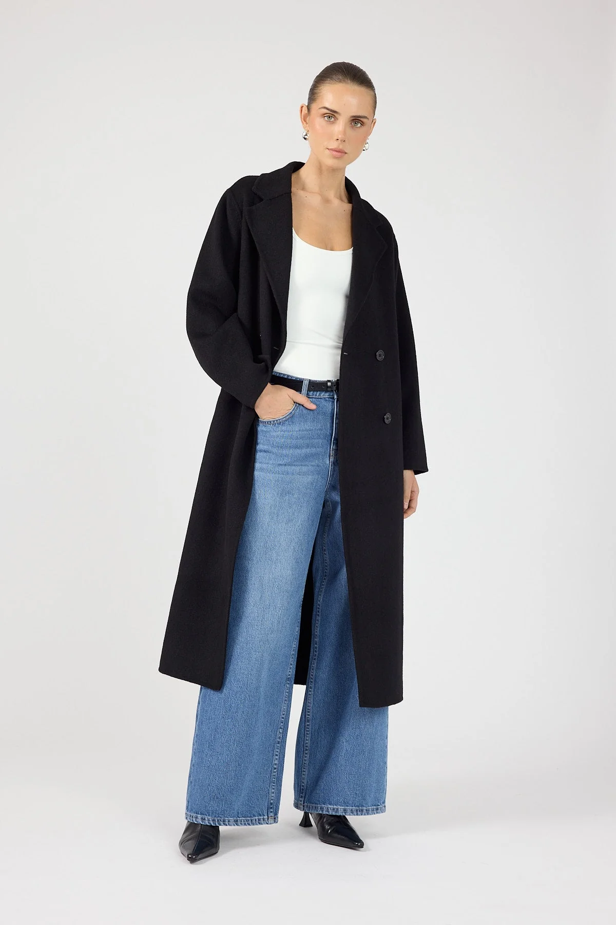 Long Line Coat Black