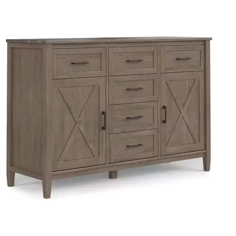 Cantina SOLID WOOD 54 inch Wide Rectangle Transitional Sideboard in Smoky Brown