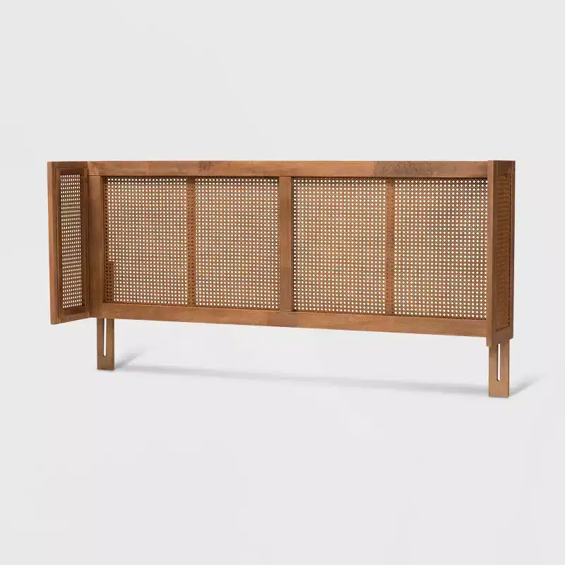 Rina Wood Wrap Around Headboard Ash Walnut - Baxton Studio