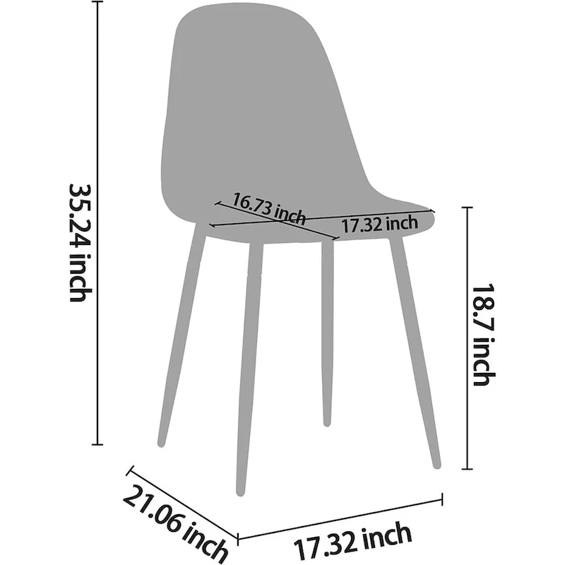 PU Cushion Seat and Metal Legs Side Chair