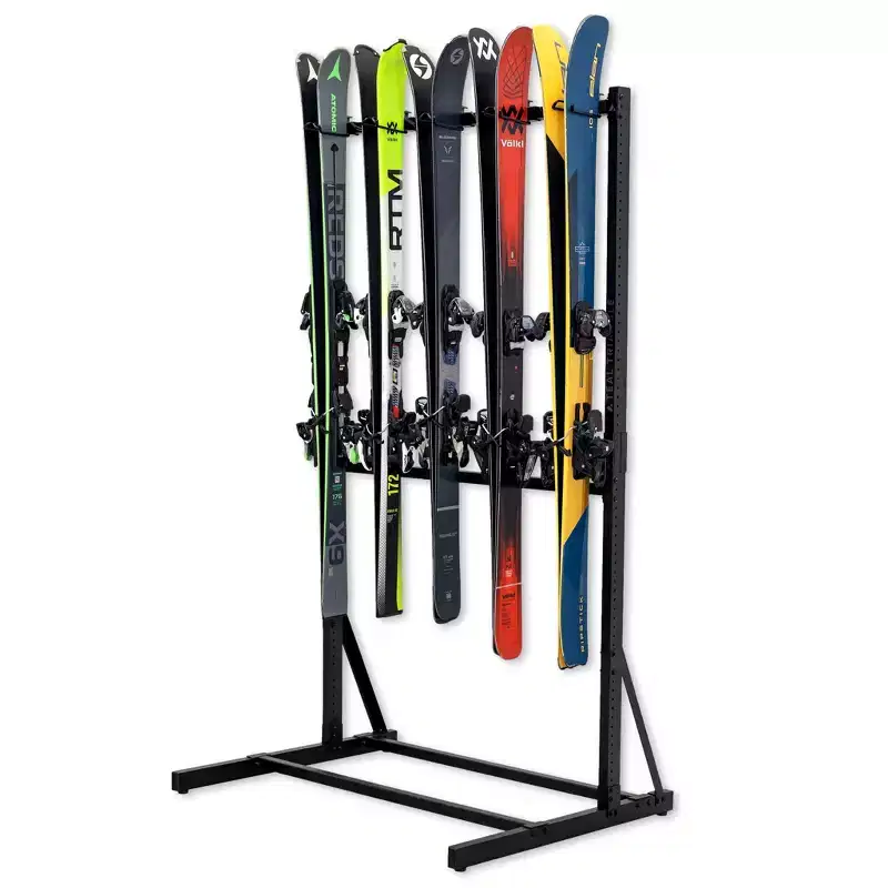 Freestanding Ski Rack – Holds 5 Pairs of Skis, Steel, 300 lbs Capacity