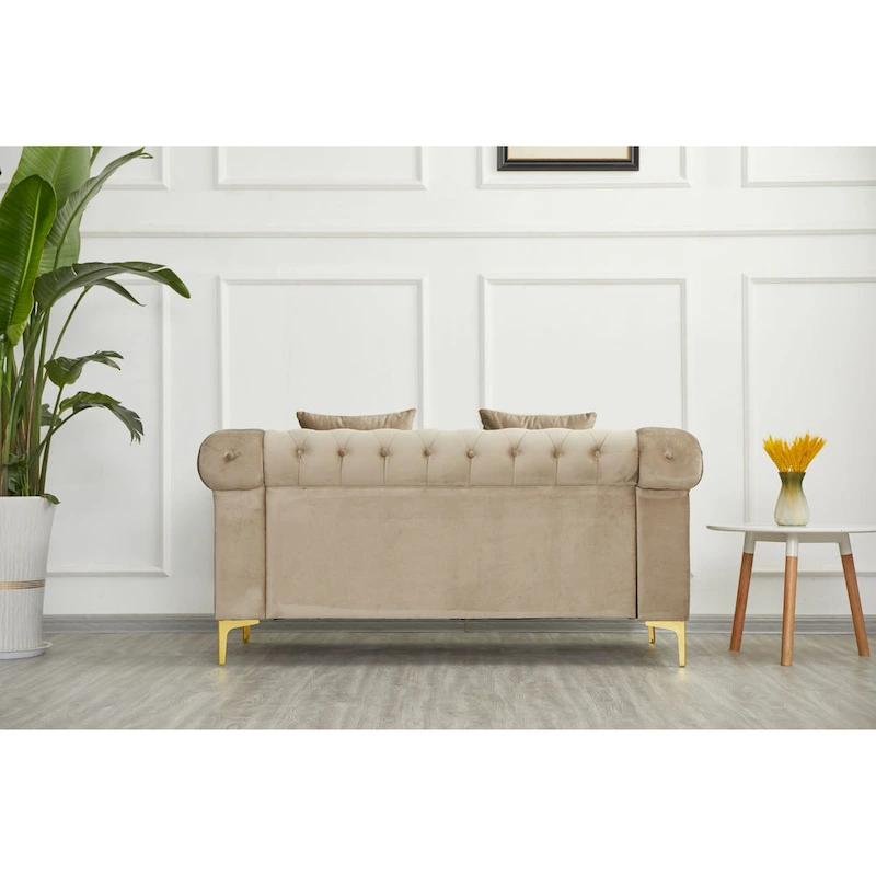 Velvet 2 Piece Loveseat and Sofa Living Room Set