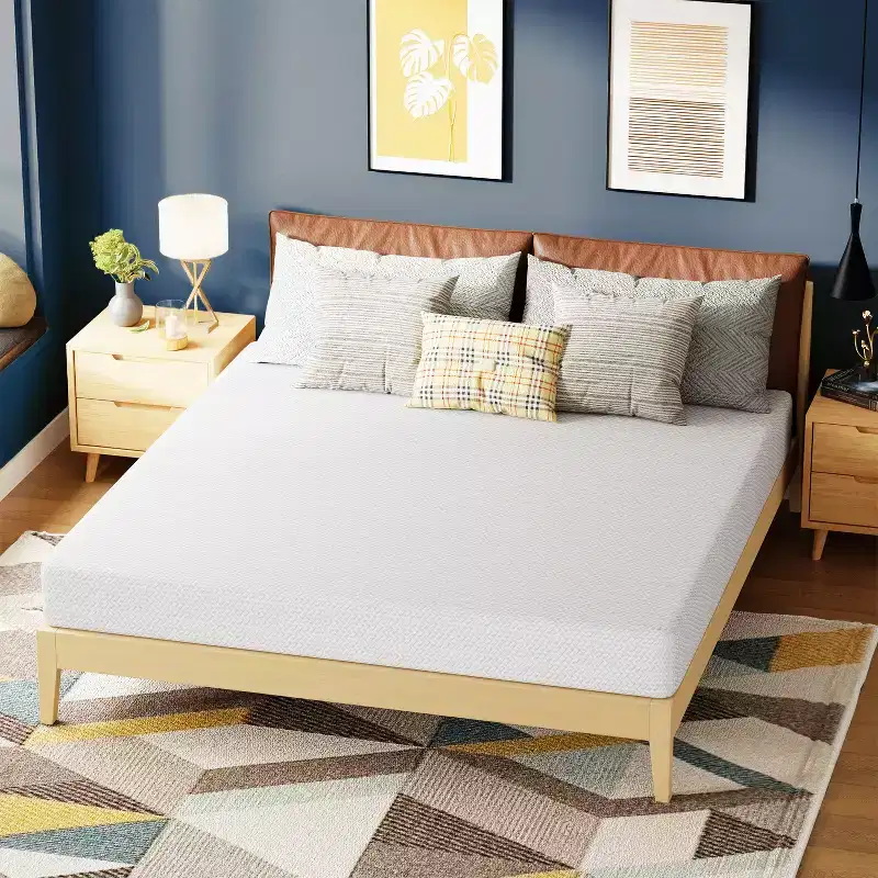 FDW 8 Inch Green Tea Memory Foam Mattress Cooling Gel Infused Mattress,Fiberglass Free/CertiPUR-US Certified/Bed-in-a-Box,White