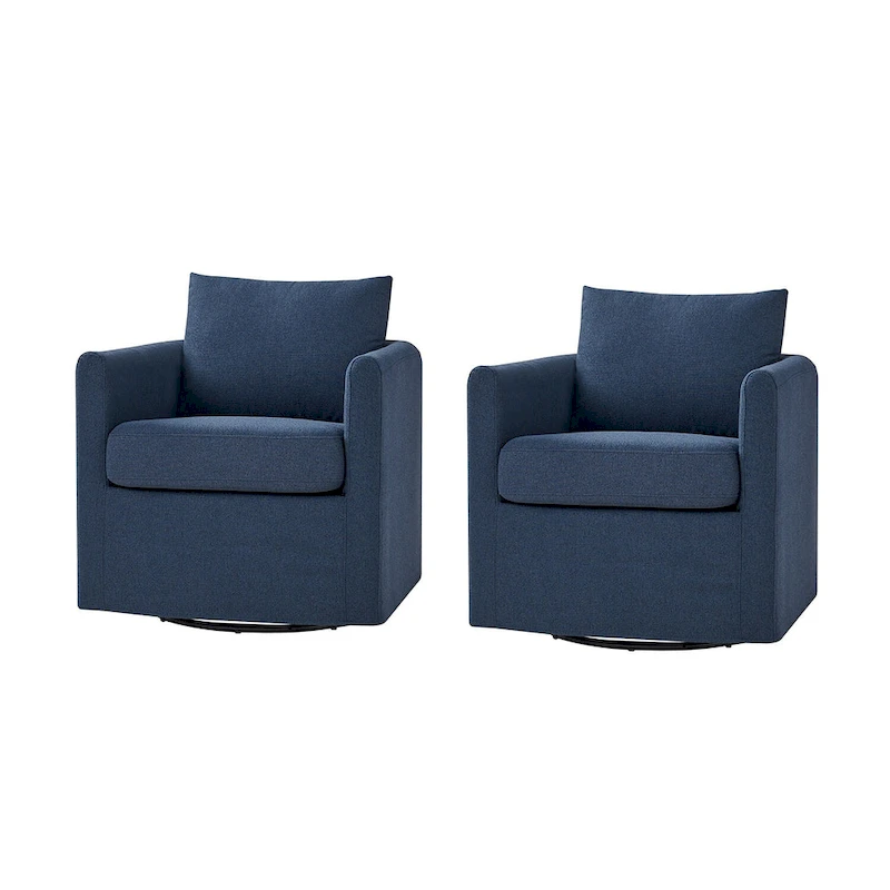 Erkenbald Modern 360-Degree Swivel Chair with Removable Slipcover Set of 2 by HULALA HOME