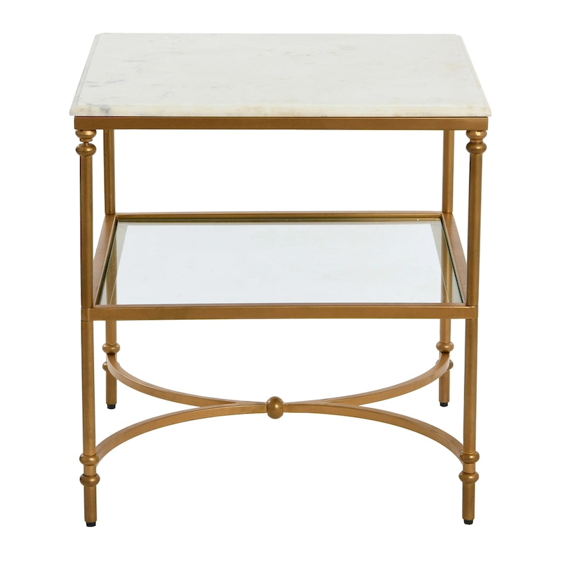 Marble and Metal End Table