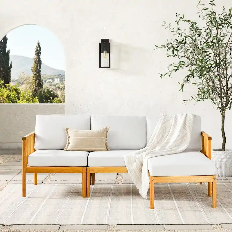 Middlebrook Solid Wood Spindle Sofa-Chaise