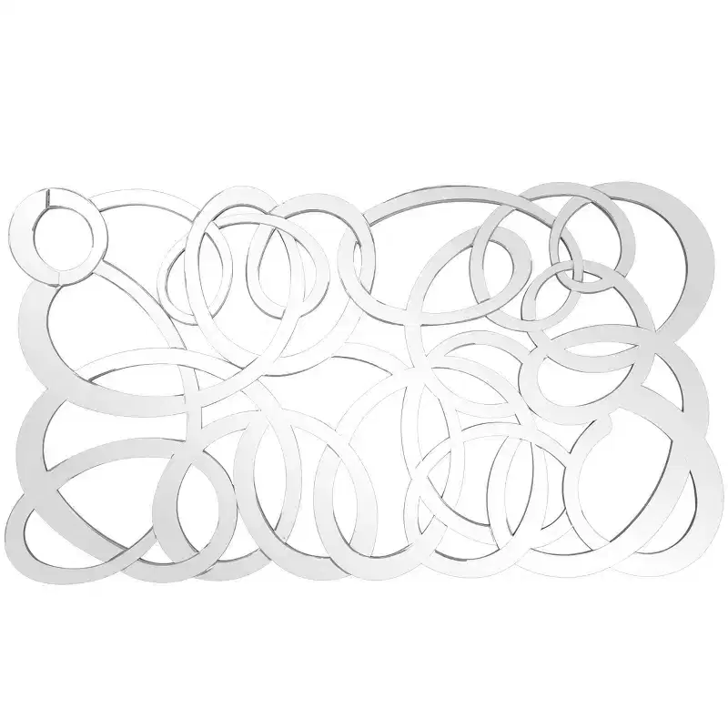Olivia & May 35X64 Glass Geometric Room Wall Mirror Silver