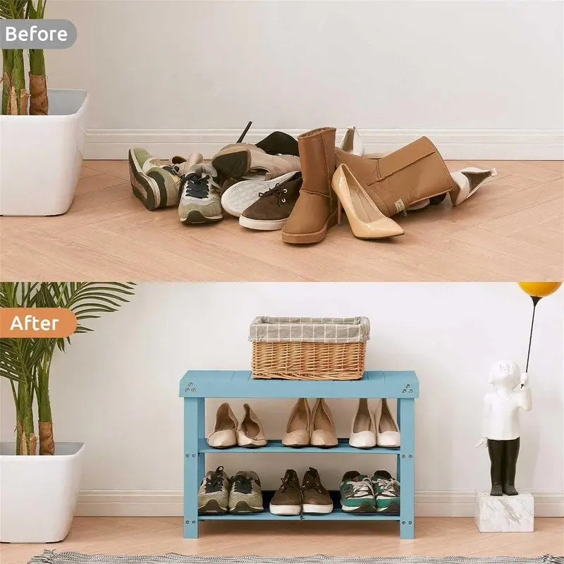 3-Tier Shoe Rack Bench - 11D x 27.6W x 17.7H