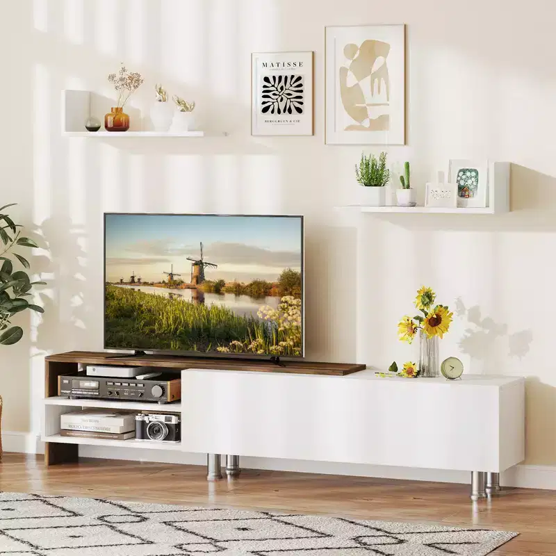 Costway TV Stand Modern Entertainment Center TV Cabinet for TVs up to 80 Inches