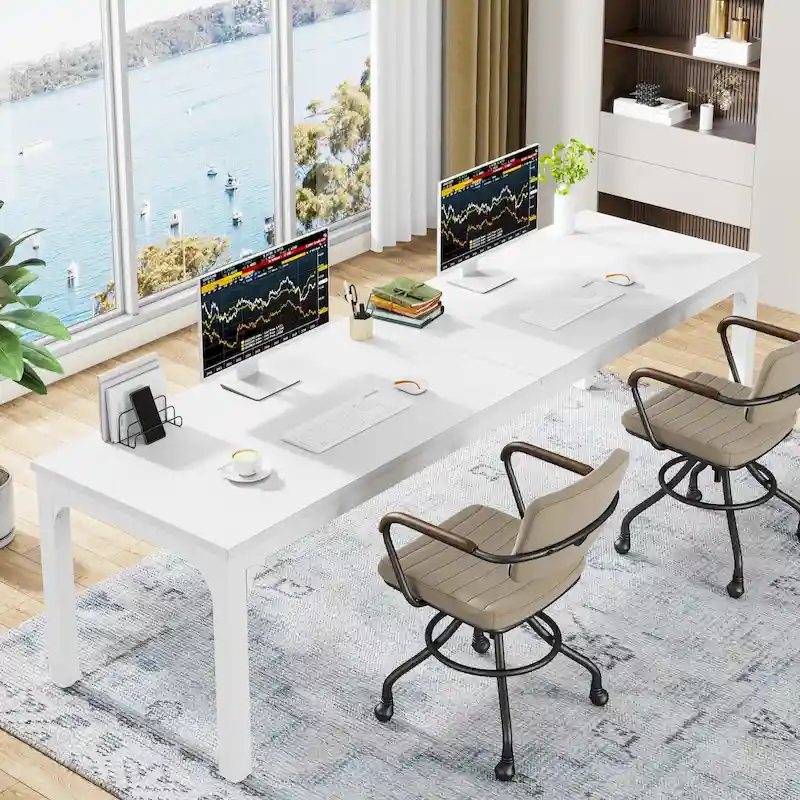 78.74 inch Extra Long 2 Person Double Computer Desk for Home Office