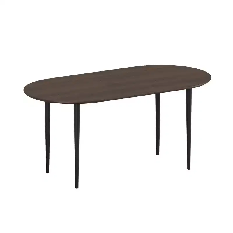 Dovelina Oval Wood Dining Table Kitchen Table with Metal Legs