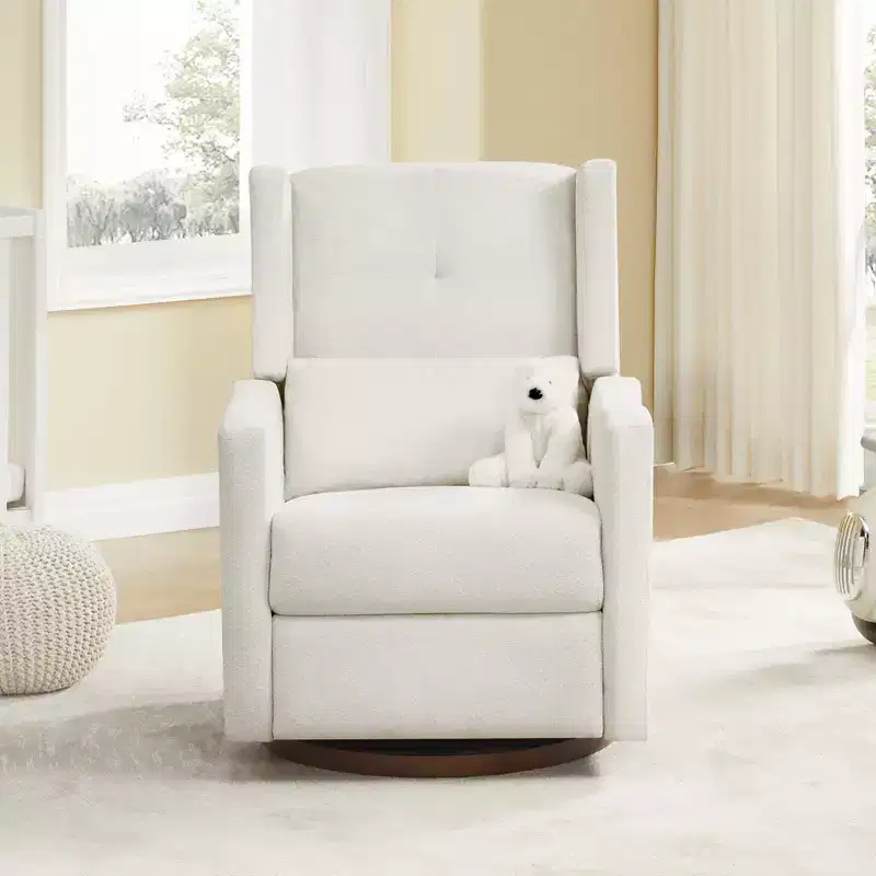 Spruce & Spring Manual Swivel Glider Recliner with Lumbar Pillow