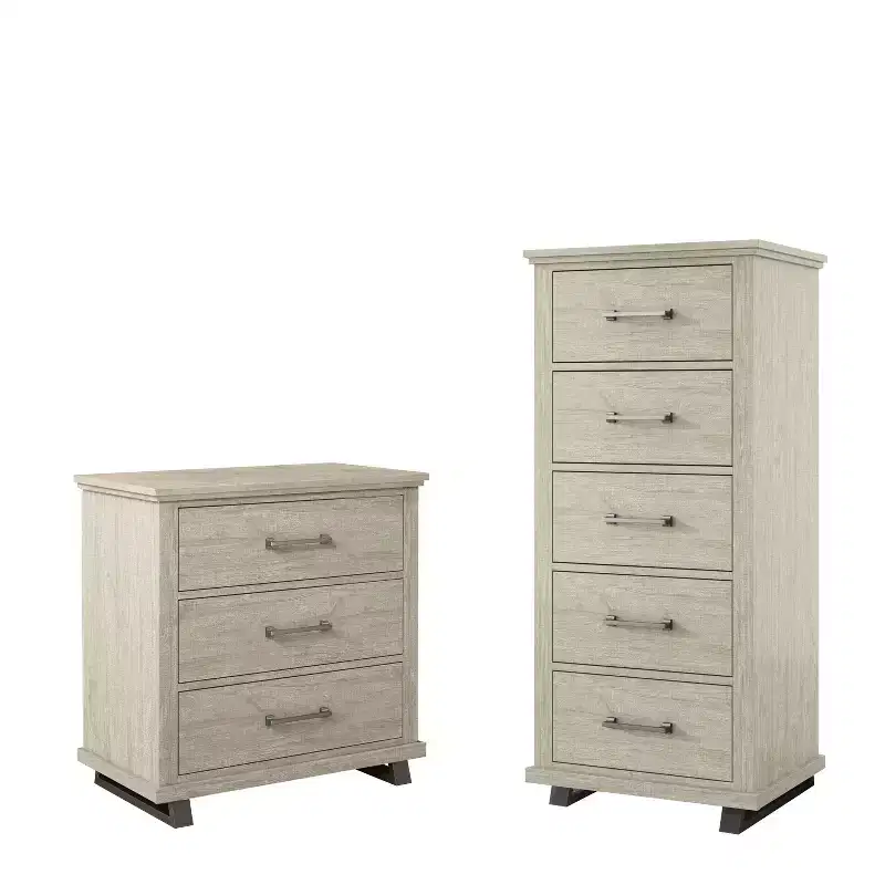 Festivo 2pc Contemporary 5 Drawer Chest and 3 Drawer Nightstand Set