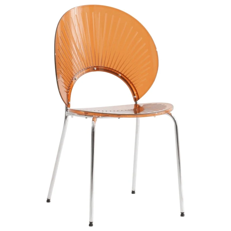 Opulent Plastic Dining Side Chair in Chrome Base