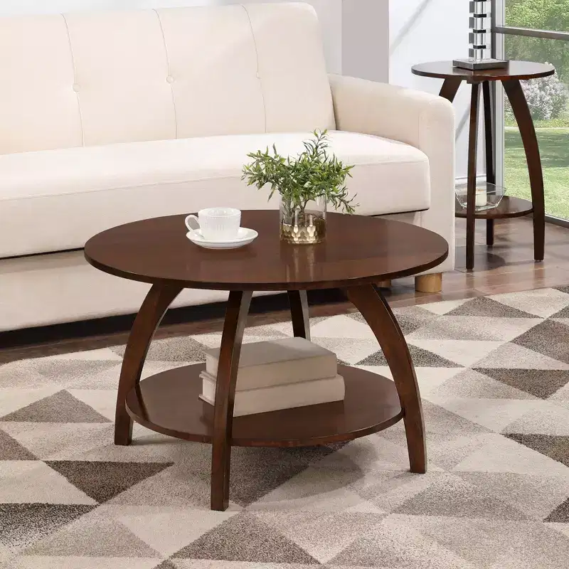Breighton Home Aldrin Coffee Table with Shelf in Espresso