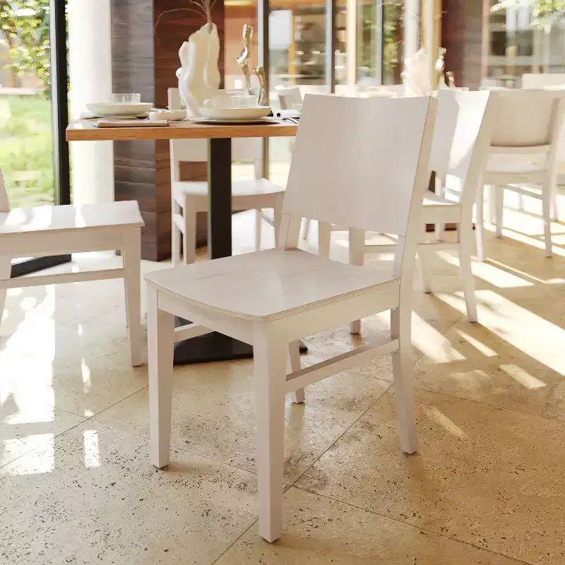 Flash Furniture Naples Commercial Grade Solid Wood Dining Chair with Curved Backrest