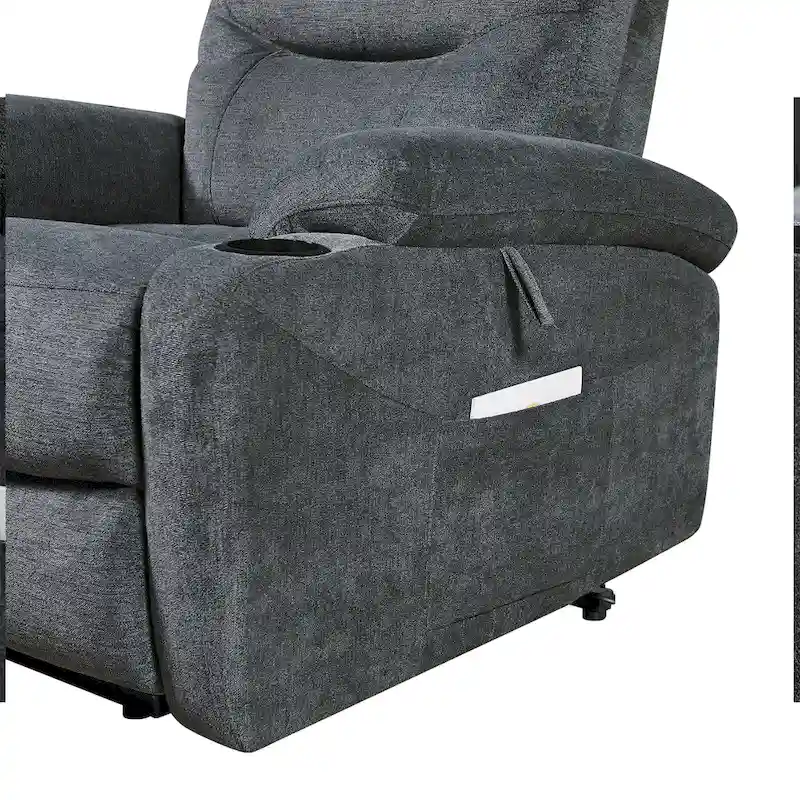 Electric Power Lift Recliner Chair with Massage and Heat for Elderly, 3 Positions, 2 Side Pockets, Cup Holders, USB Charging