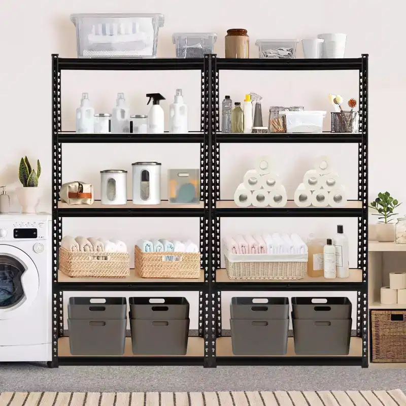 Heavy Duty Storage Shelves - 5-Tier Adjustable Metal Shelving Unit for Garage, Basement & Pantry Organization