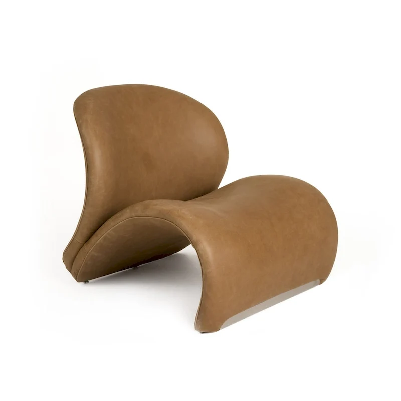 Donovan Modern Brown Leather Accent Chair
