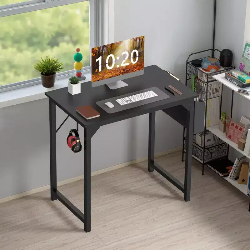 MAYEERTY Computer Desk with Storage, Modern Writing Desk with Fabric Drawers for Home Office
