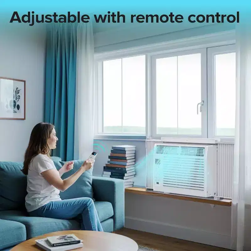 ZAFRO 6,000 BTU Small Window Air Conditioner Cool up to 250 Sq. Ft. with Ultra-Quiet, Compact-size, Washable Filter, Remote Control