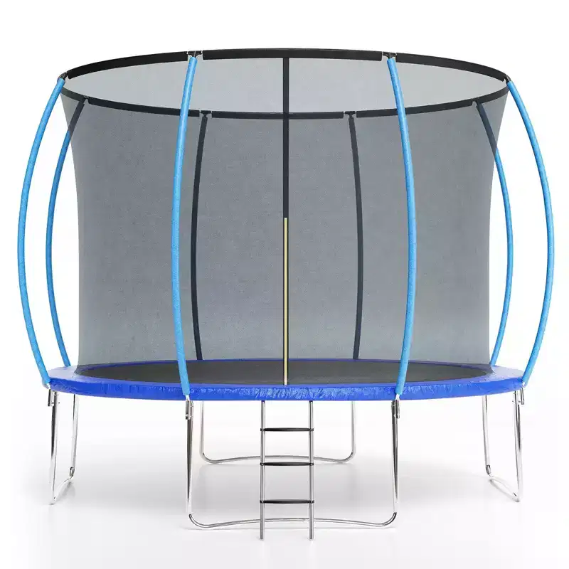 12FT Outdoor Trampoline with Safety Enclosure, 440 Lbs Capacity, ASTM Certified, No-Gap Net for Kids and Adults