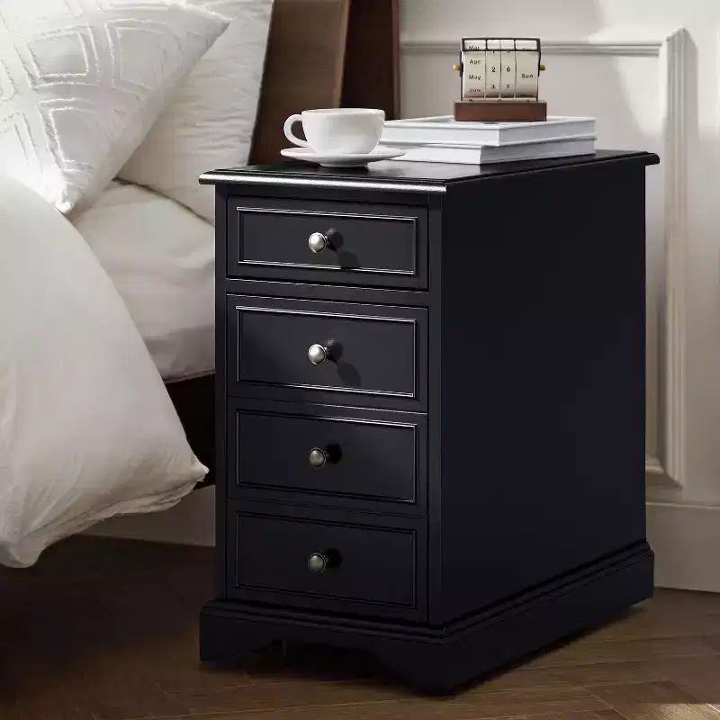 Xinara Traditional End Table with Storage and Built-In Outlets|HULALA HOME
