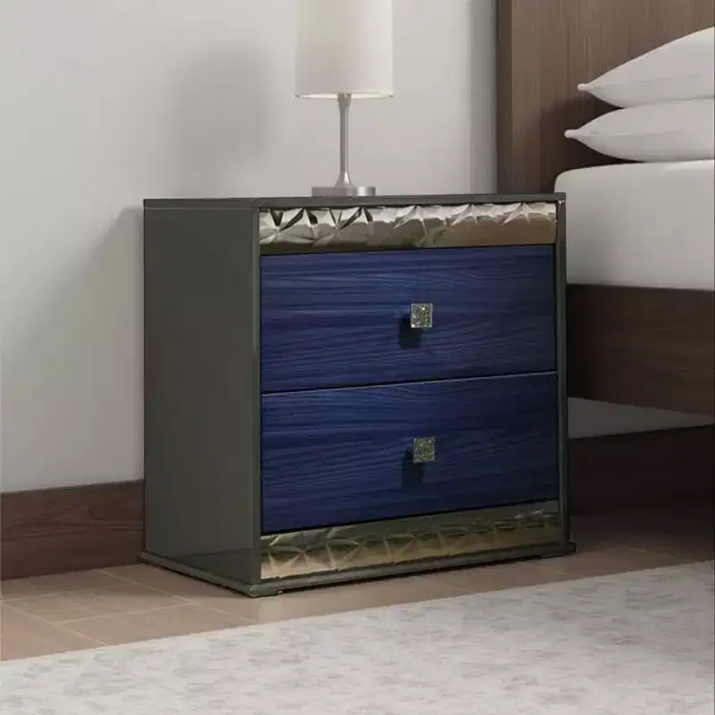 Royal Hampton Nightstand w 2 Drawers, Crystal Knobs