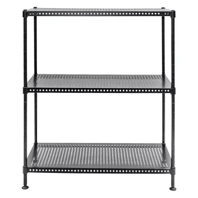 Standard Duty 12d x 24w x 28h 3-Tier Perforated Metal Shelving