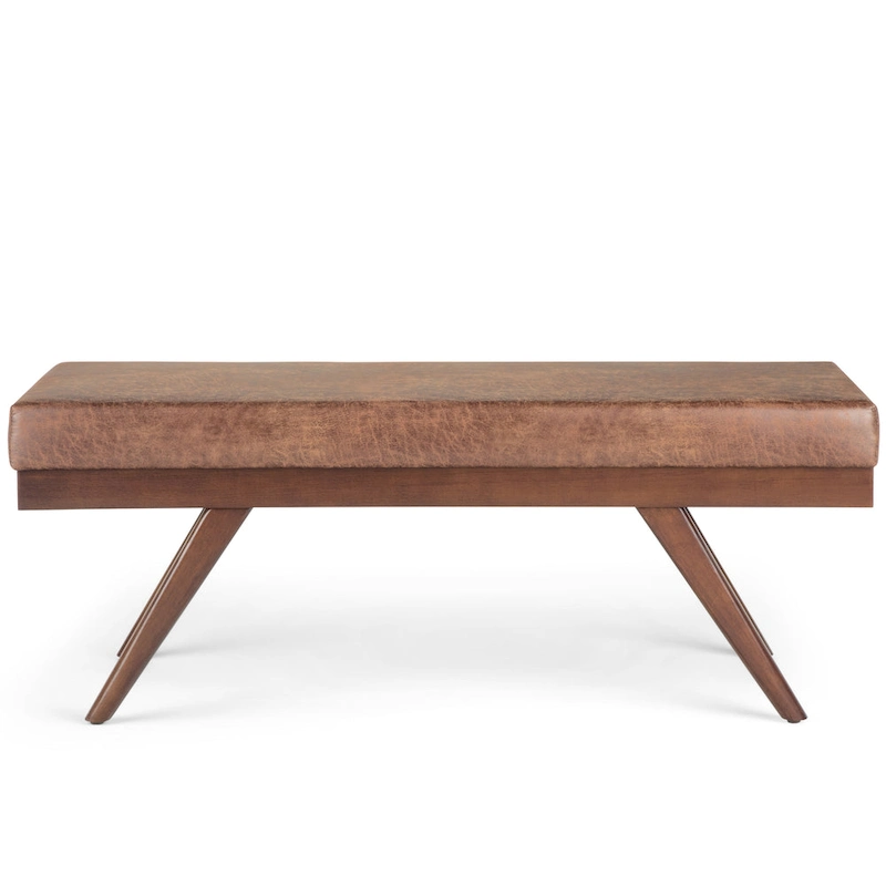 WYNDENHALL Nadine 48 inch Wide Mid Century Modern Rectangle Ottoman Bench