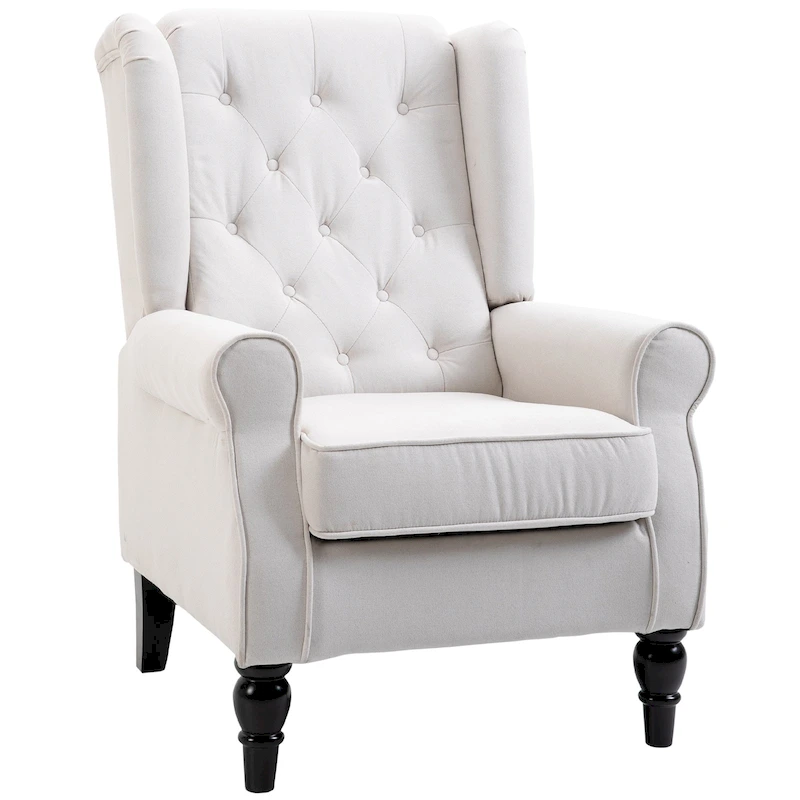 HOMCOM Copper Grove Guanta Tufted Wood Leg Accent Chair