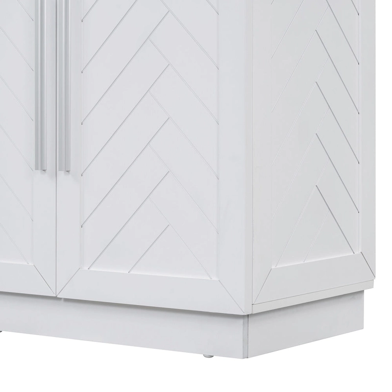 Sideboard Buffet Cabinet with Adjustable Shelves & Silver Handles
