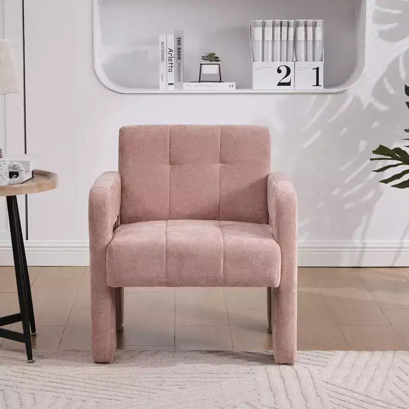 TUYOHW Modern Accent Armchair,Chenille Upholstered Single Sofa Chair with Padded Armrests,Lounge Chair Living Room,Bedroom,Office,500 lbs Capacity