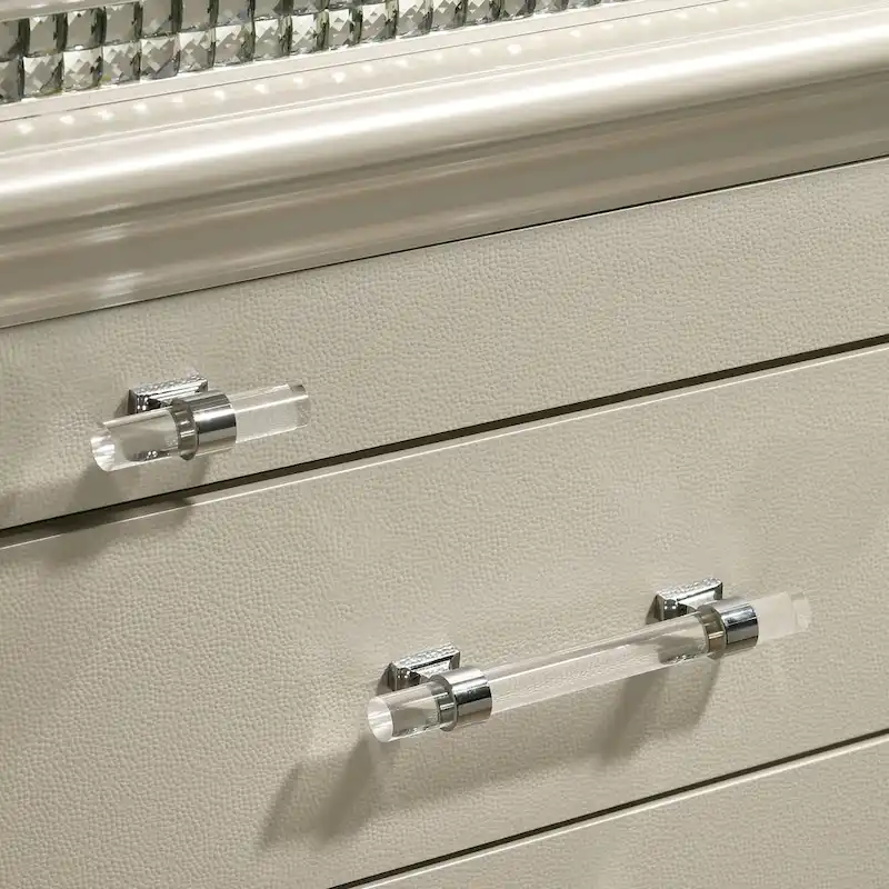 Transitional-Style White Two-Piece Set (Nightstand and Dresser)