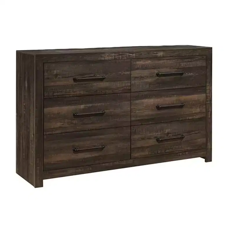 HomeStock 20 in.H Iron Horizontal Dressers with 6 - Drawers in Brown Finish