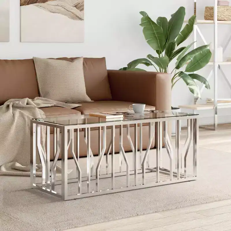 Coffee Table Silver Stainless steel Medium Modern Coffee Table