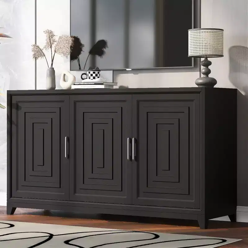 59W Modern TV Stand TV Console Cabinet Entertainment Center with Spacious Storage Space and Adjustable Shelves for TVs Up to 65-ModernLuxe