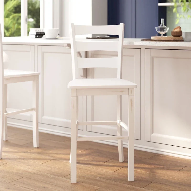 Commercial Grade Wooden Bar Height Stool, Set of 2