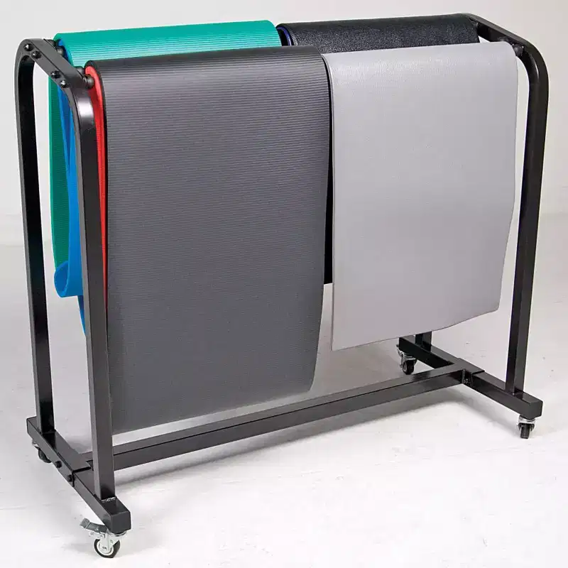 Yoga Mat Rack Mobile Cart Holds 60/120 Mats for Easy Storage
