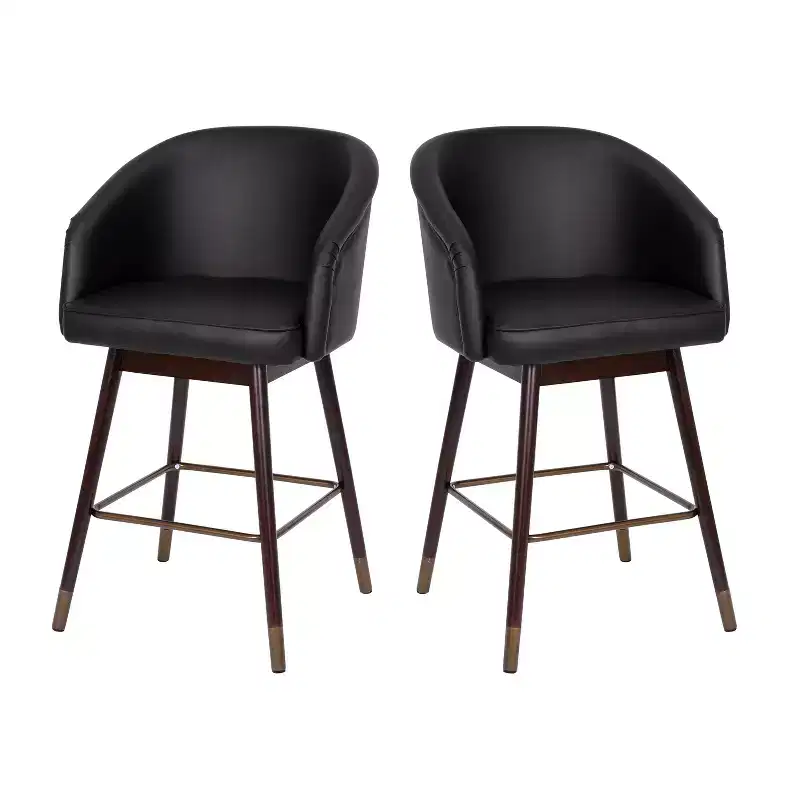 Upholstered Counter Height Dining Stool with Wood Frame (2 Stools)