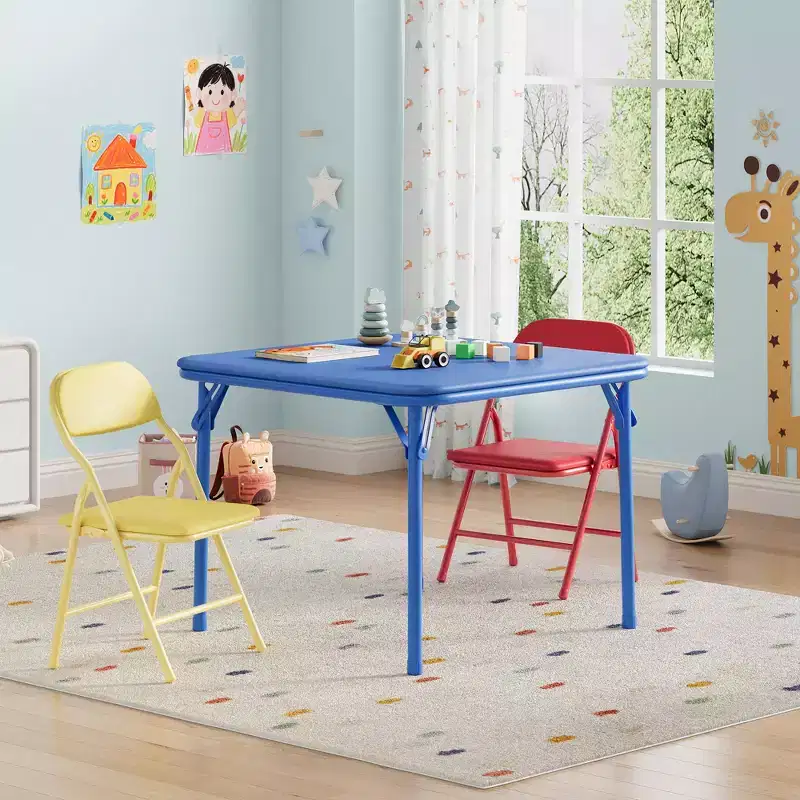 Foldable Kids Table and Chairs Set, Portable Lightweight for Toddlers, Easy No-Tool Set Up for Crafts, Dining & Learning