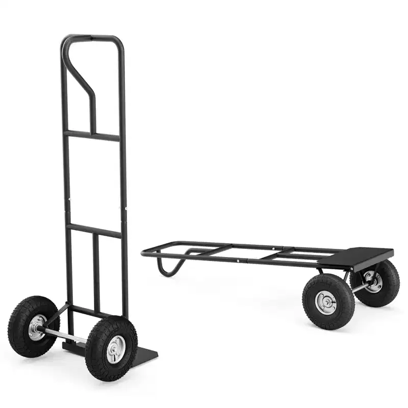 Heavy Duty Hand Truck 660 lbs with Foldable Nose Plate