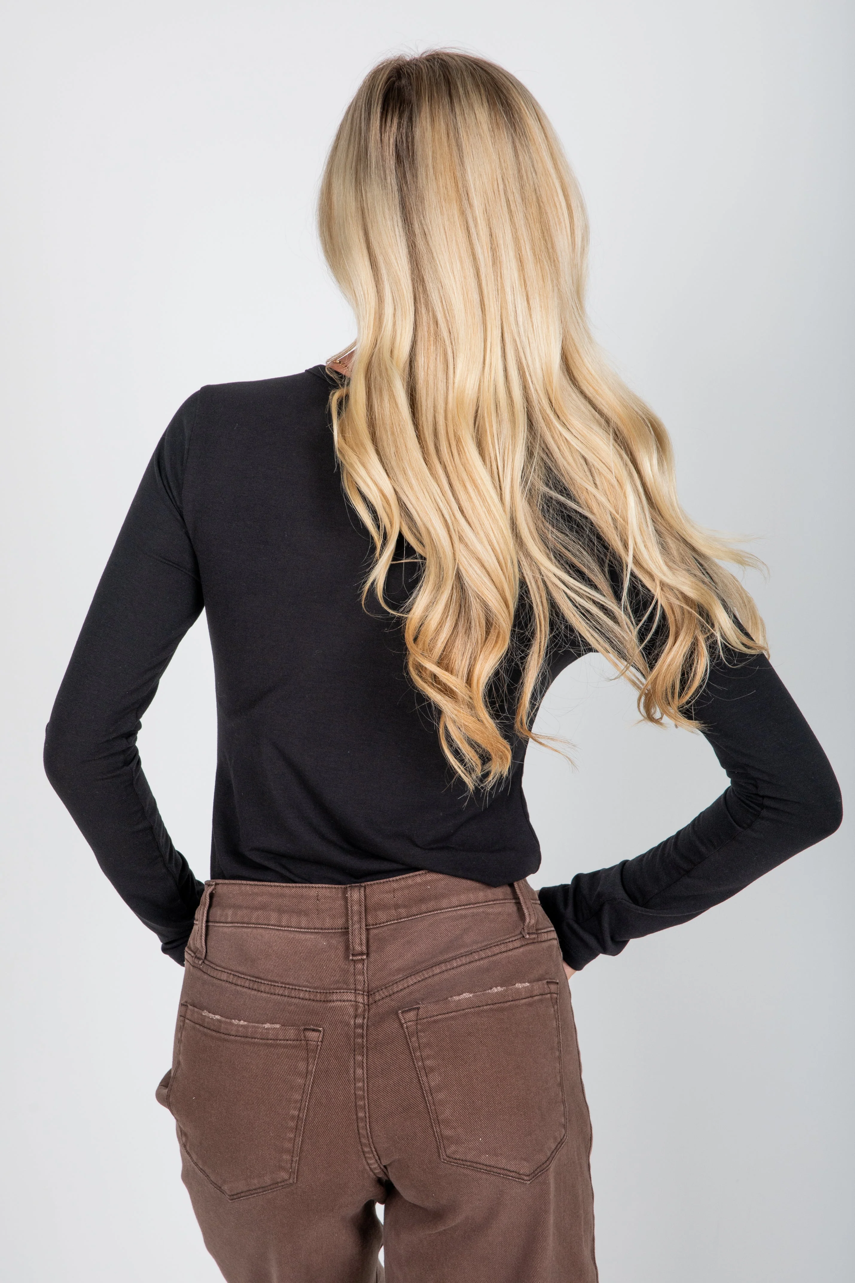 Round Neck Long Sleeve Relaxed Jersey Top