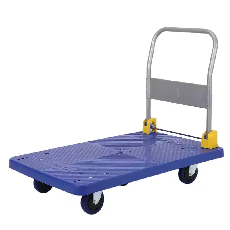 Heavy-Duty Folding Platform Truck Cart, 48 x 24 Flatbed Steel Dolly with Rubber Wheels, 2000 lb Capacity for Warehouse, Office & Workshop
